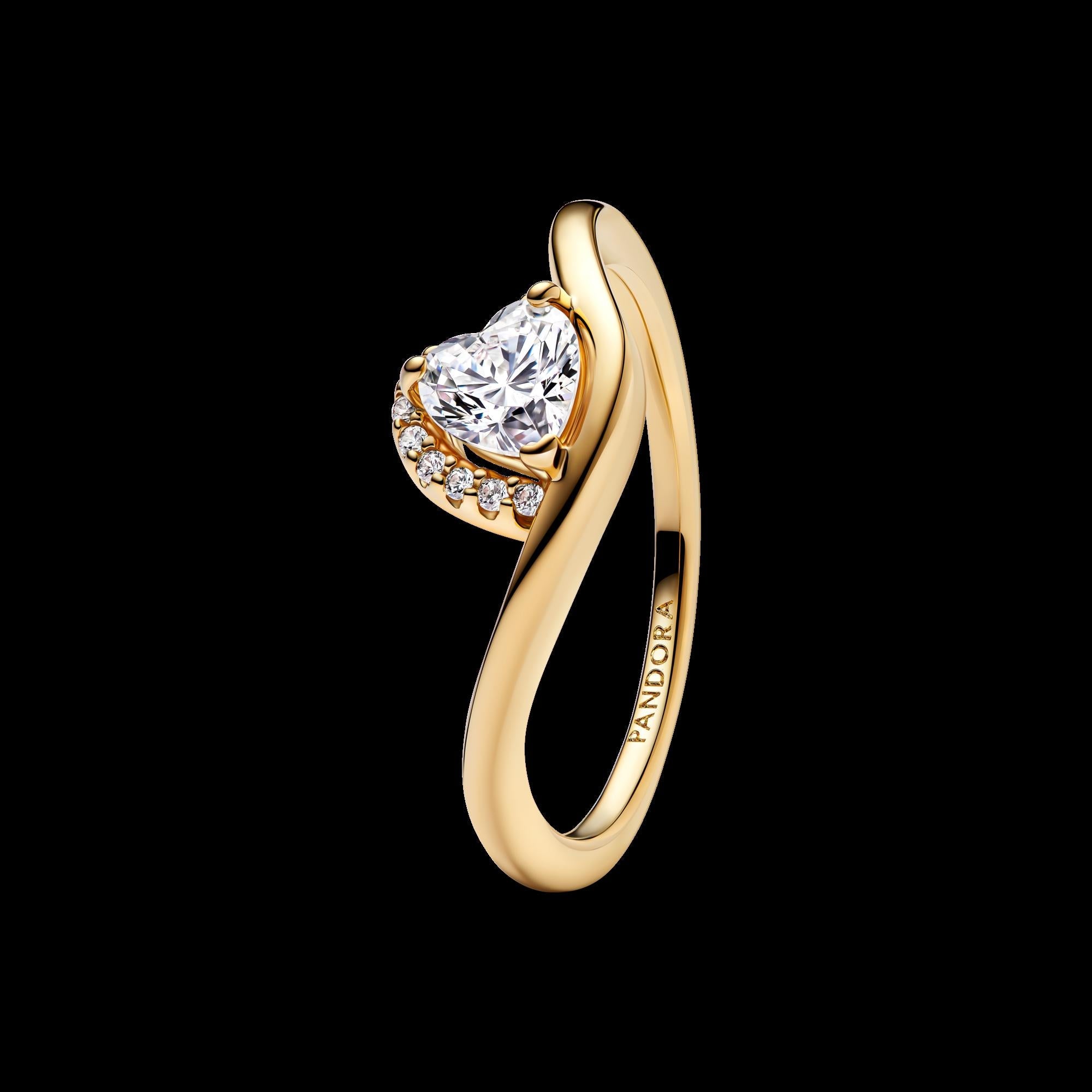 Engravable Heart Halo Ring