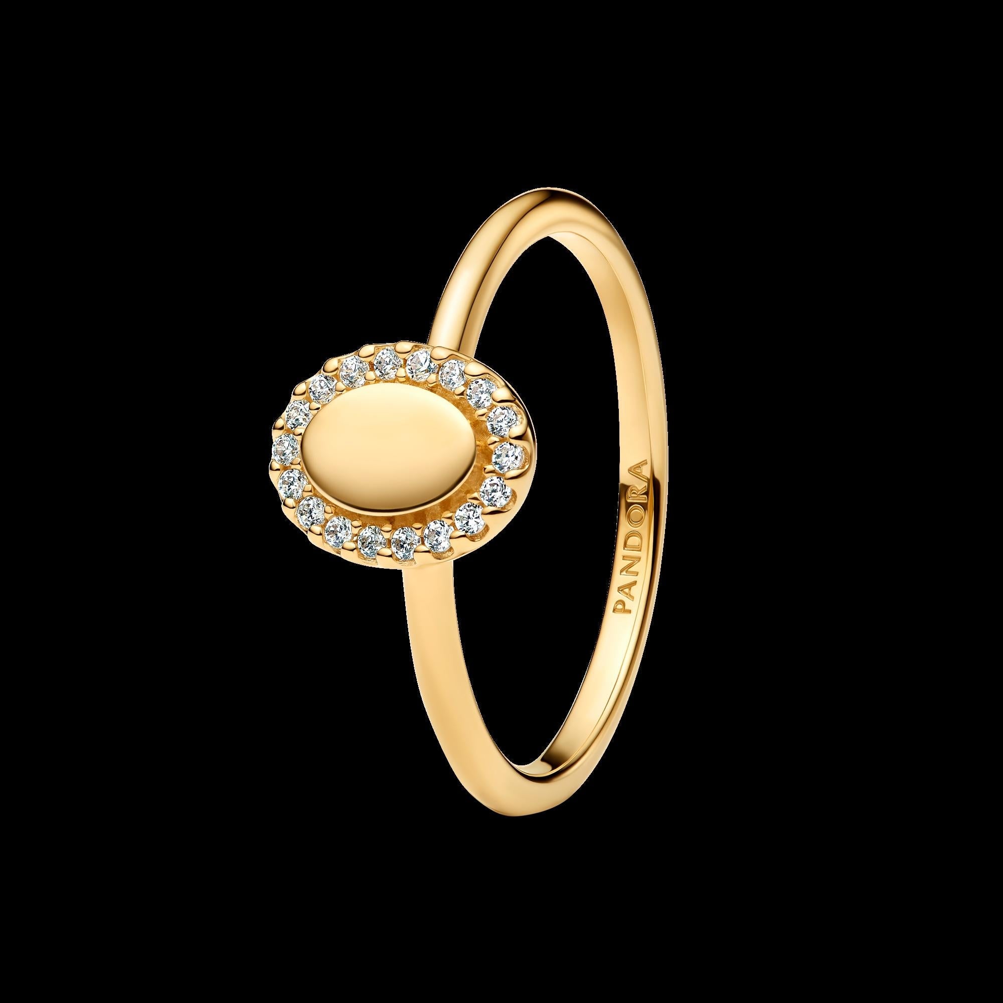 Engravable Heart Halo Ring