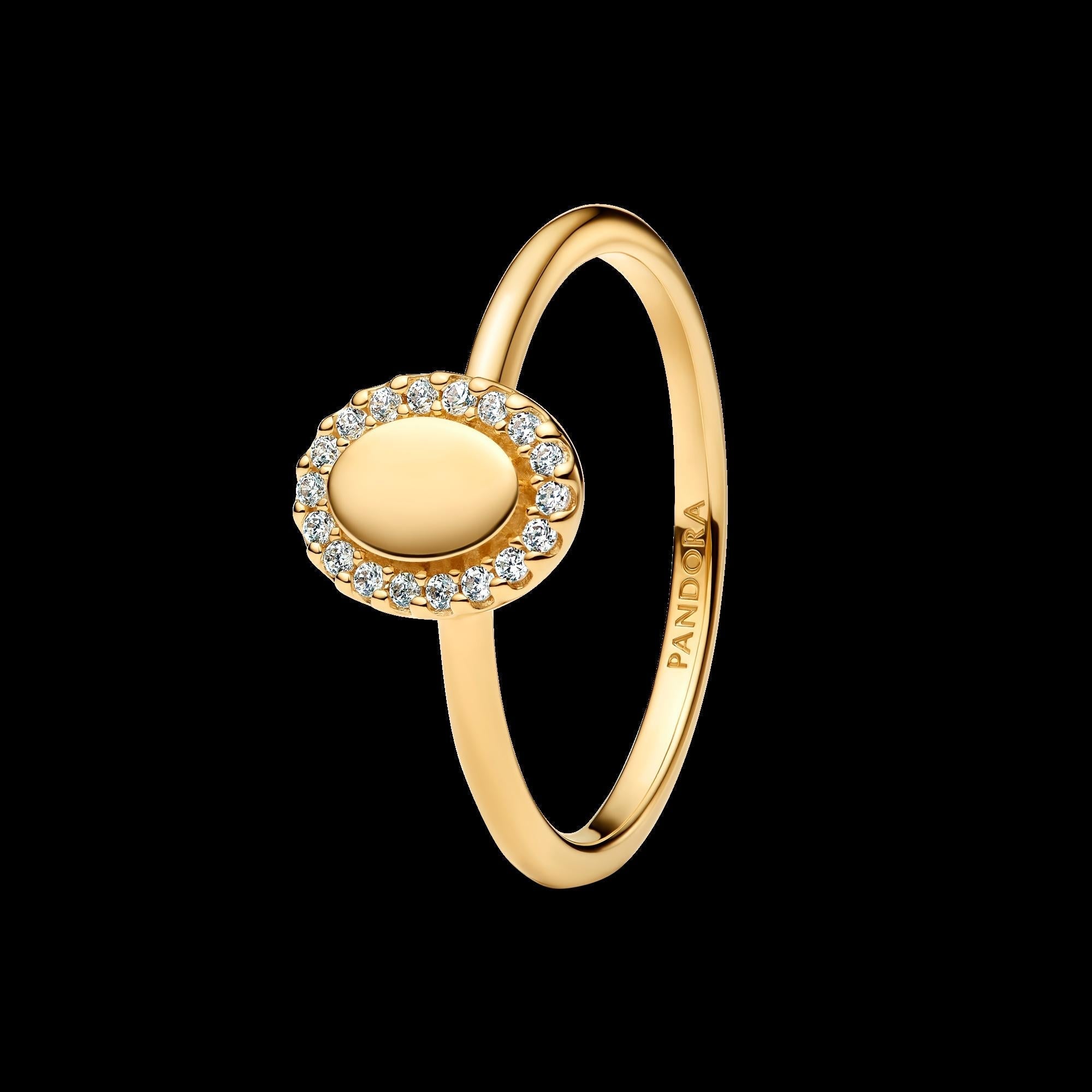 Engravable Heart Halo Ring