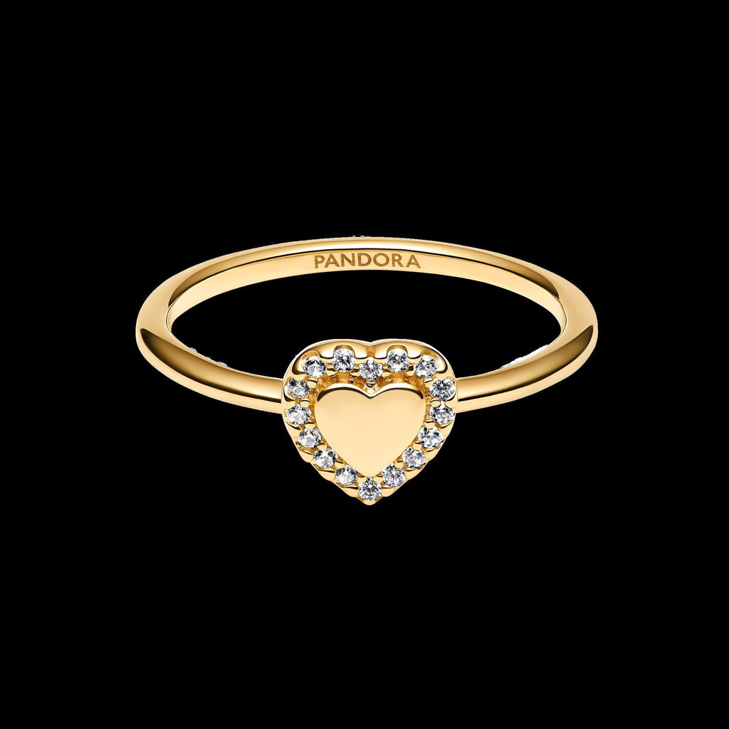 Engravable Heart Halo Ring