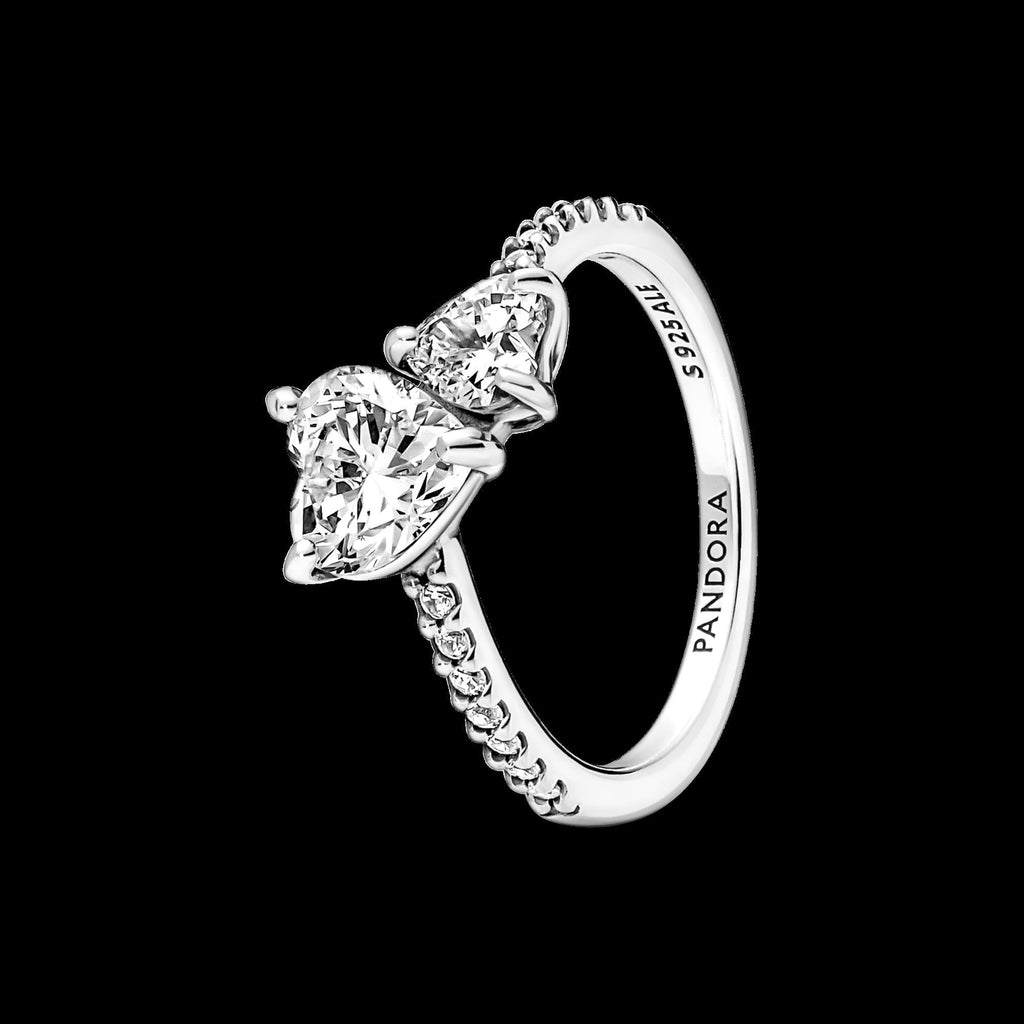 Sparkling Halo Hearts Ring