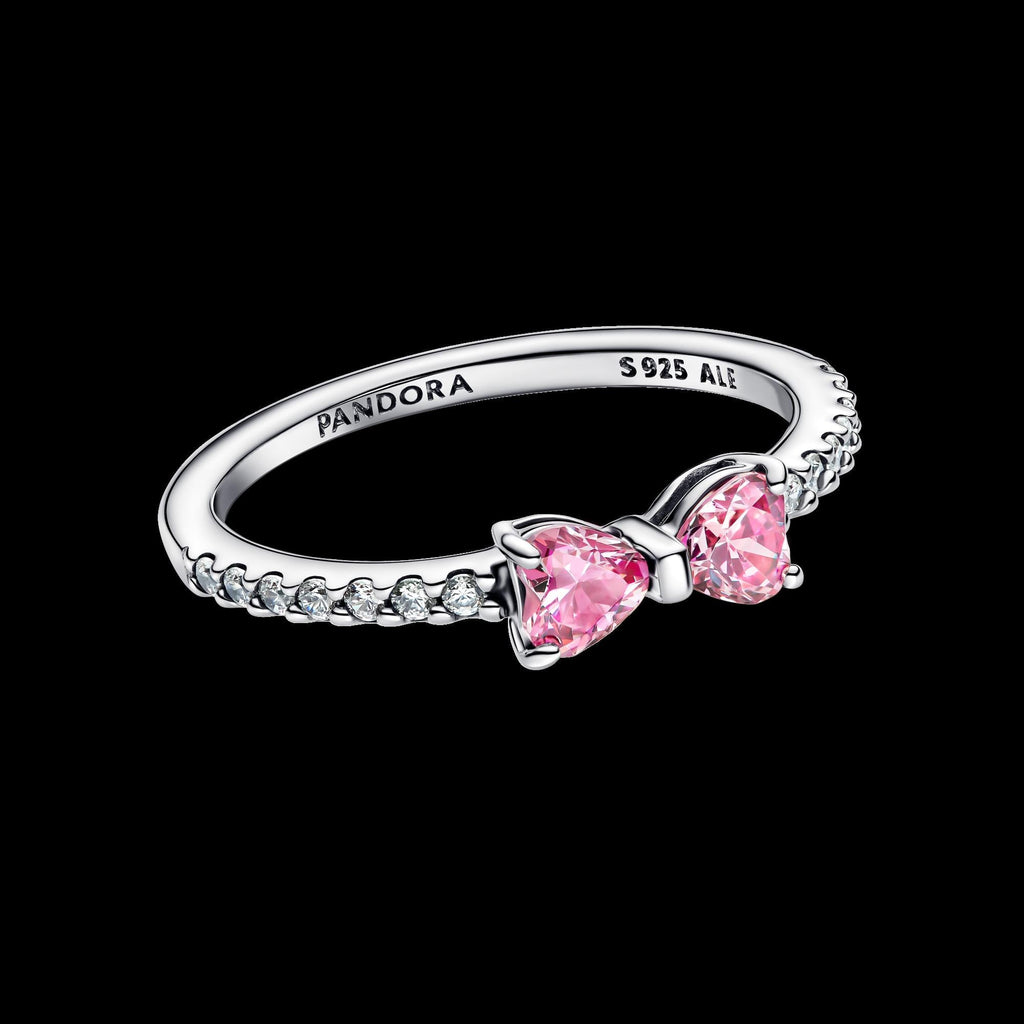 Sparkling Pink Bow Ring