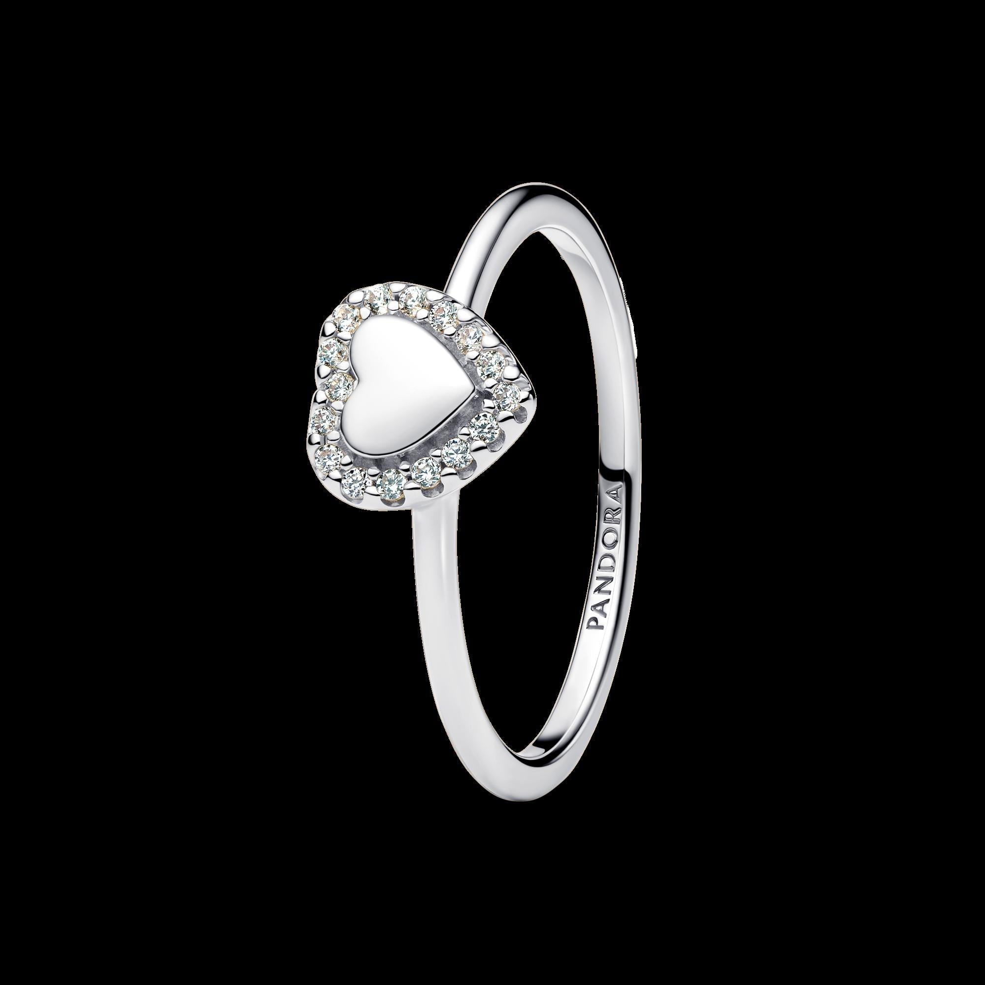 Sparkling Wishbone Heart Ring