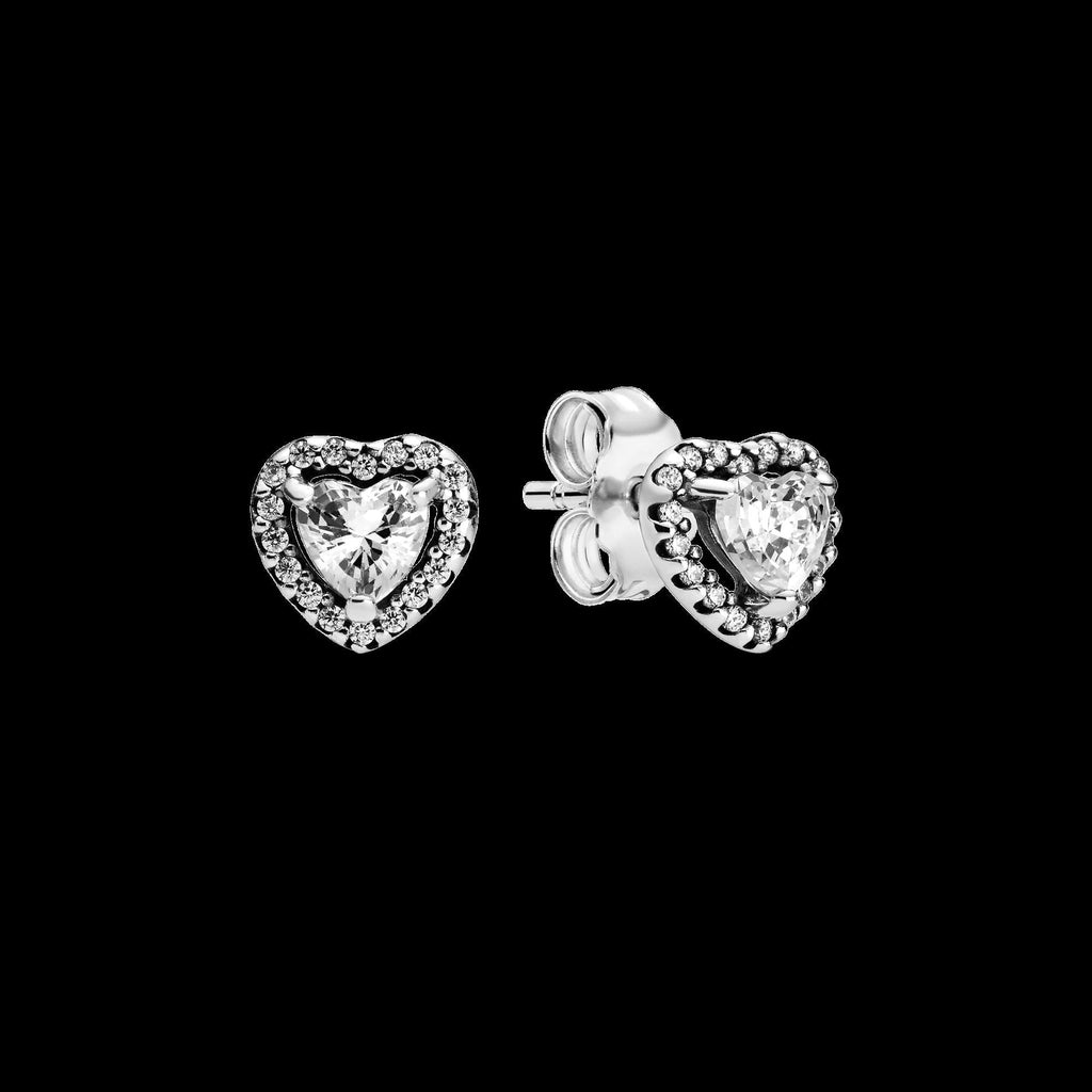 Elevated Pink Heart Stud Earrings