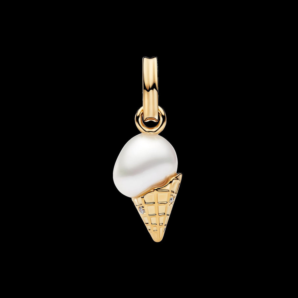 Treated Freshwater Cultured Baroque Pearl Ice Cream Dangle Charm