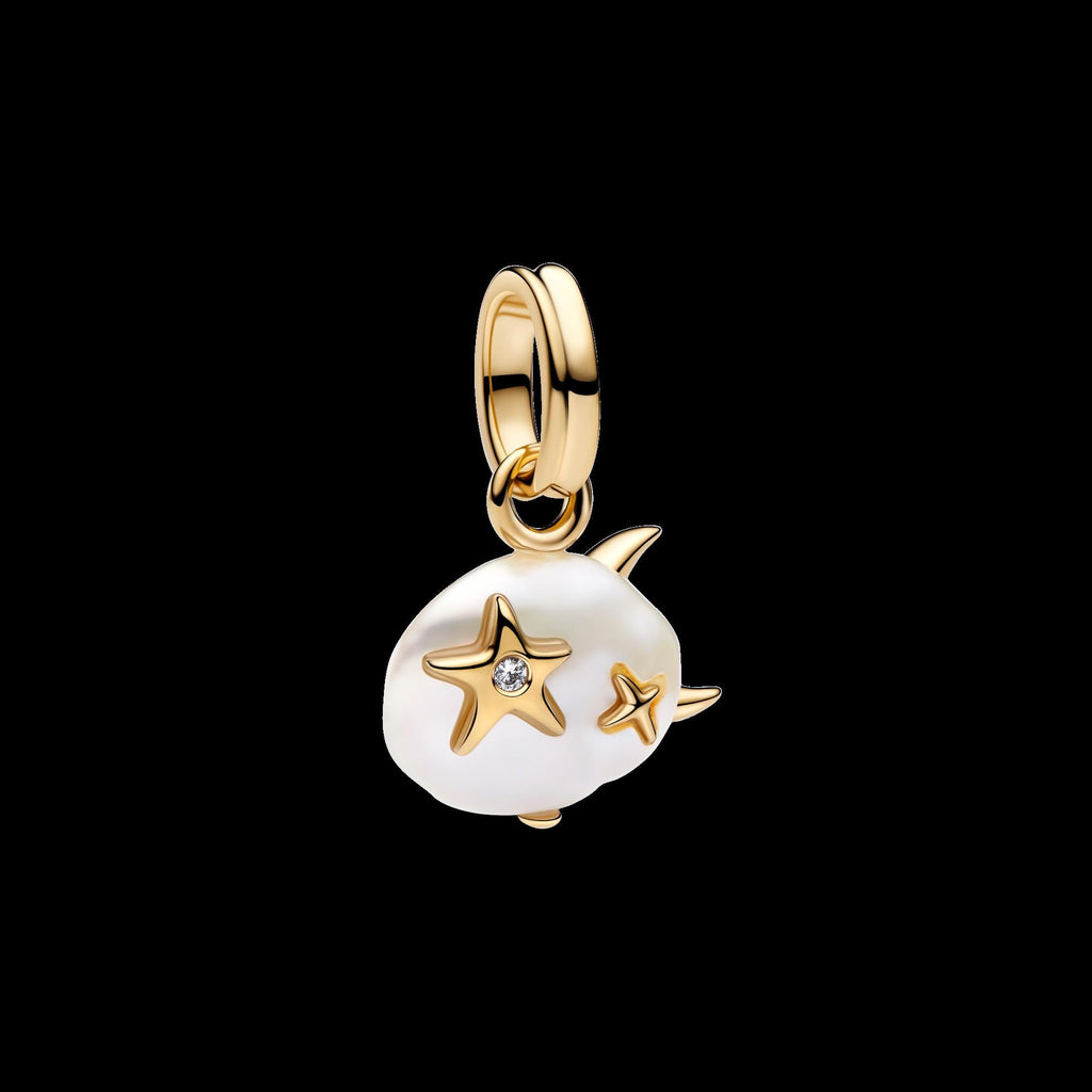 Treated Freshwater Cultured Baroque Pearl Mouse Dangle Charm